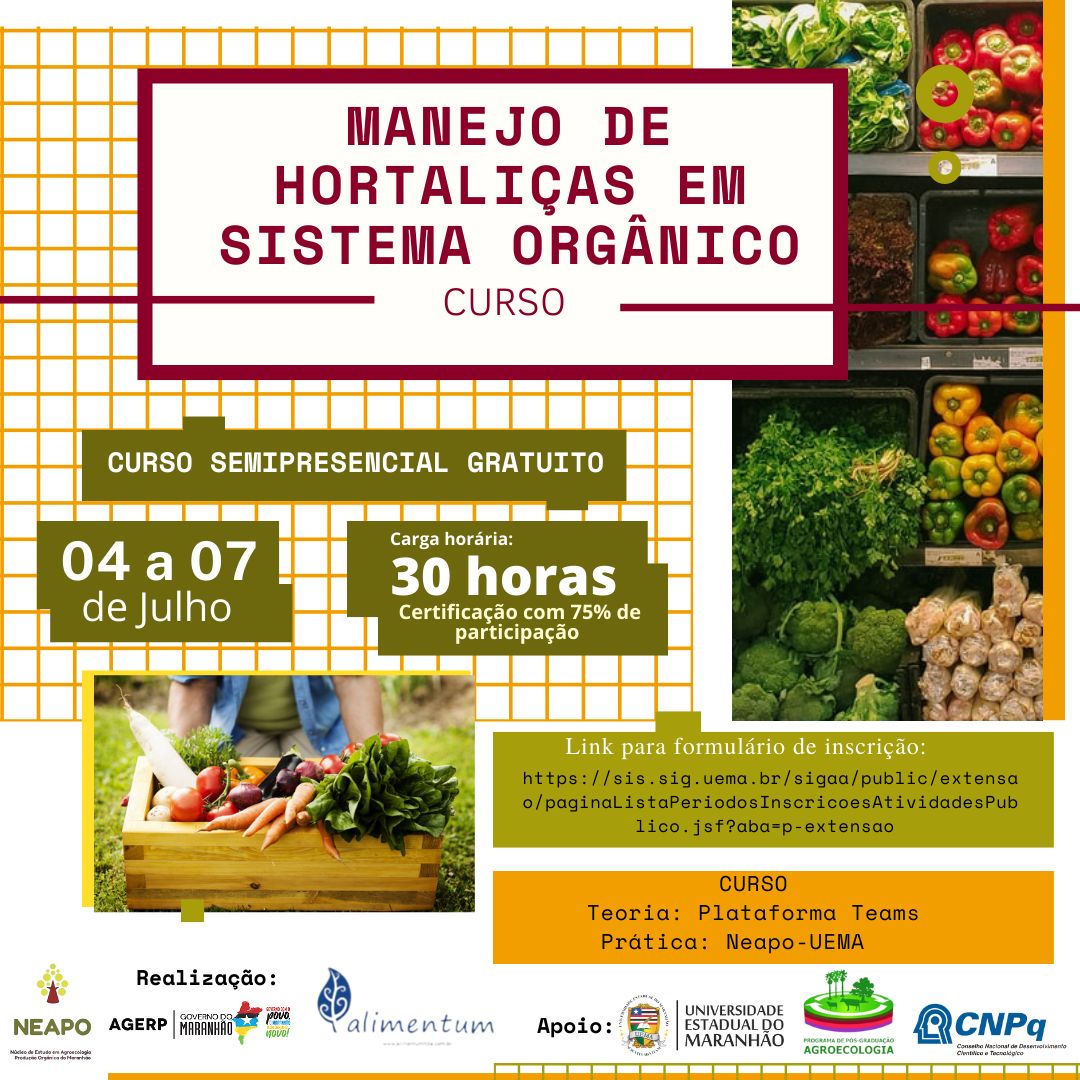 CURSO MANEJO DE HORTALIÇAS EM SISTEMA ORGÂNICO